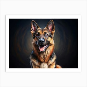 Portrait Of A German Shepherd Dog Art Print