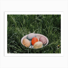 Easter Eggs In The Grass Art Print