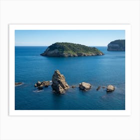 Island, rocks and the blue Mediterranean Sea Art Print