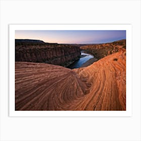 Canyon Landscape At Sunrise Revealing The Sculpted Curves And Smooth Textures Of An Ancient Sandsto Art Print