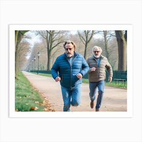 Two Older Men Jogging Art Print