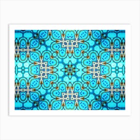 Pattern And Texture Blue Watercolor And Alcohol Ink 3 Art Print