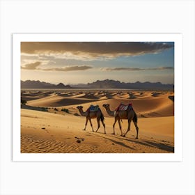 Camels In The Desert 10 Art Print