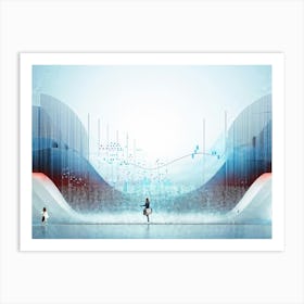 An Illustration Capturing Retro Abstract Surrealism Embedded With A Geometric Appreciation Of Mini (4) Art Print