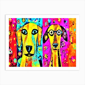 Surprised Dogs - Two Dogs Art Print