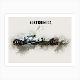 Yuki Tsunoda Alpha Tauri Car Art Print