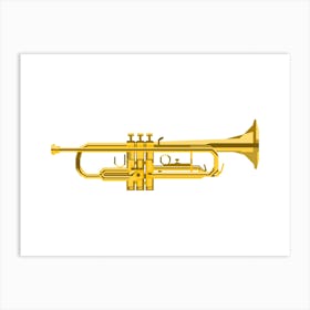 Gold Trumpet Illustration Art Print