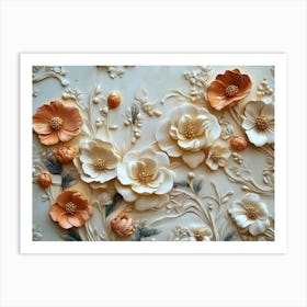 Flowers On A Wall 3 Art Print