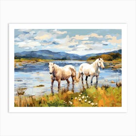 Horses Painting In Lake District, England, Landscape 3 Art Print