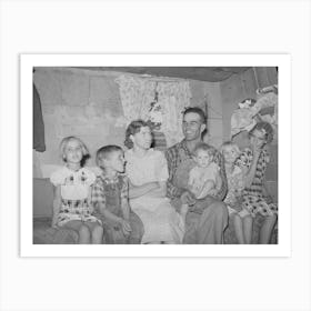 Mr And Mrs, Jack Whinery And Their Five Children In Their Dugout, Pie Town, New Mexico, Mr, Whinery Had Worked On Art Print