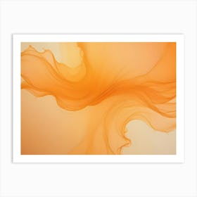 An Abstract Image Of Flowing, Orange Lines Against A Beige Background, Creating A Warm And Inviting Background Art Print