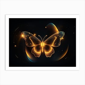 Golden Butterfly 62 Art Print