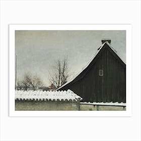 Rustic Winter Farmhouse Art Print