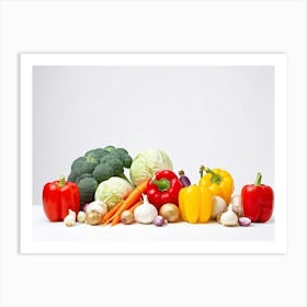 A Cornucopia Abundant With Seasonal Vegetables Like Radishes Beans Tomatoes And Broccoli Placed A Art Print