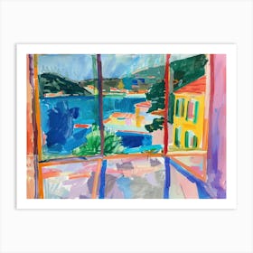 Bergen From The Window View Painting 1 Art Print