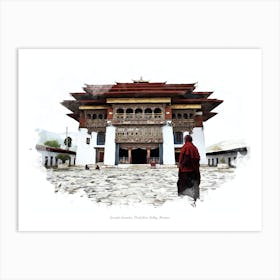 Gangte Goemba, Phobjikha Valley, Bhutan Art Print