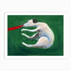 Dog Catching Frisbee Art Print