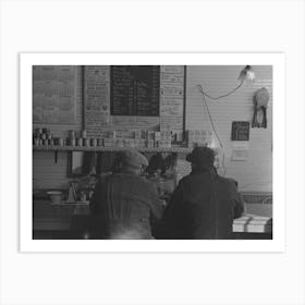 Two Men Eating Breakfast In Cafe, Granville, North Dakota By Russell Lee Art Print