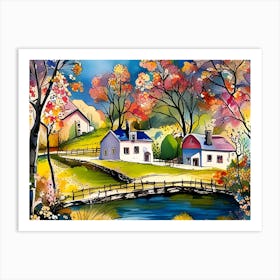 Autumn Village Art Print