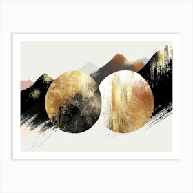 Gold And Black 108 Art Print