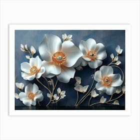 White Flowers 15 Art Print