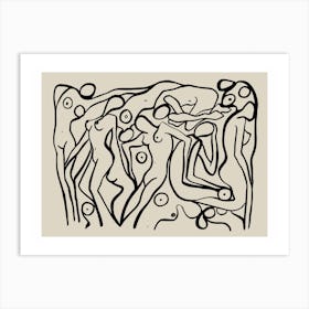 Psychedelic Nudes 2 Beiges Art Print