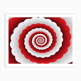 Red Modern Floral Interior Design Art Print