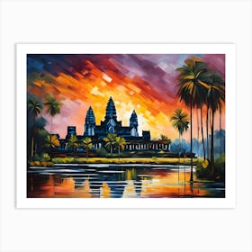 Sunset At Angkor Art Print