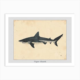 Tiger Shark Grey Silhouette 2 Poster Art Print