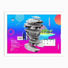 Retrowave 90s (synthwave/vaporwave/retrowave/cyberpunk) — aesthetic poster, retrowave poster, neon poster, Memphis Design Art Print