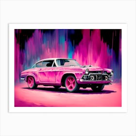 Pink Car 4 Art Print