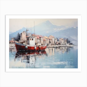 Boat In The Harbor Art Print