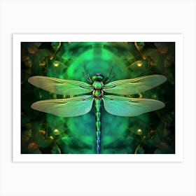 Dragonfly Common Green Darner Anax Juni Illustration 3 Art Print