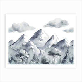 Mountains And Clouds 1 Art Print