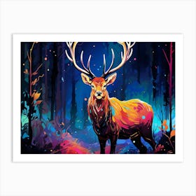 Deer In The Forest 1 Art Print