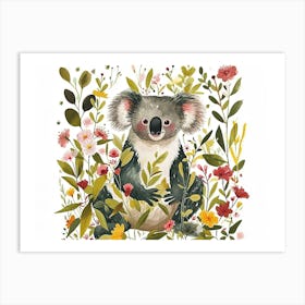 Little Floral Koala 1 Art Print