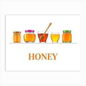 Honey Jars Illustration Art Print