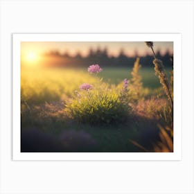 Meadow Glowing In The Evening Sun Art Print