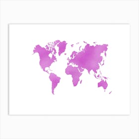 World Map Watercolor Art Print