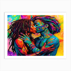 I Adore You - Kissing Couple Art Print