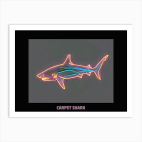 Neon Pink Orange Carpet Shark Poster 3 Art Print