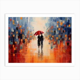 Couple Walking In The Rain 2 Art Print