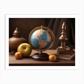 Globe On A Table Art Print