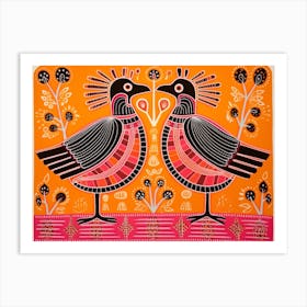 Roadrunner 2 Folk Style Animal Illustration Art Print