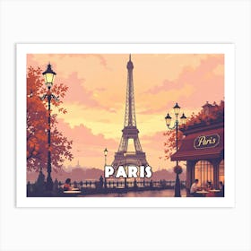 Paris At Sunset Art Print