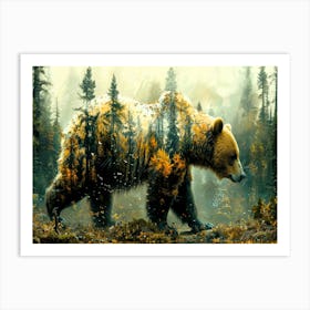 Bear Silhouette - Bear Ethereal Art Print