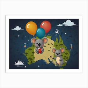 Australian Koalas Art Print