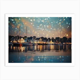 Night At The Harbor Art Print