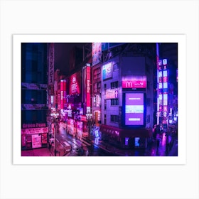 Post Apocalyptic Neon City Art Print