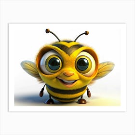 Cartoon Bee With Big Eyes Art Print